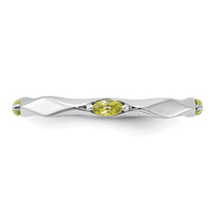 Sterling Silver Stackable Expressions Rhodium-plated Peridot Ring