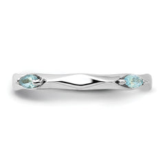 Sterling Silver Stackable Expressions Rhodium-plated Blue Topaz Ring
