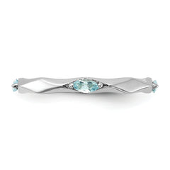 Sterling Silver Stackable Expressions Rhodium-plated Blue Topaz Ring
