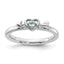 Sterling Silver Stackable Expressions Rhodium-Plated Aquamarine Heart with Arrow Ring