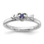 Sterling Silver Stackable Expressions Rhodium-plated Created Sapphire Heart with Arrow Ring