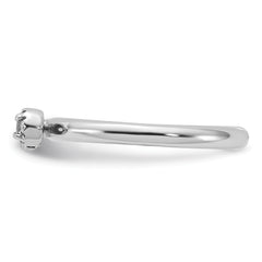 Sterling Silver Stackable Expressions Rhodium-plated White Topaz Key Ring