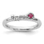 Sterling Silver Stackable Expressions Rhodium-plated Pink Tourmaline and White Topaz Key Ring