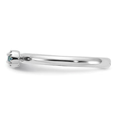 Sterling Silver Stackable Expressions Rhodium-plated Blue and White Topaz Key Ring