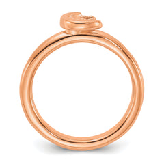 Sterling Silver Stackable Expressions Rose Gold-plated Citrine Moon Ring