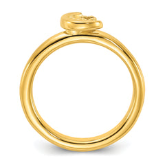 Sterling Silver Stackable Expressions Gold-plated Citrine Moon Ring