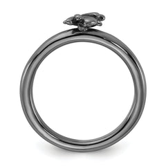 Sterling Silver Stackable Expressions Black Rhodium Bee Ring