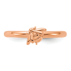 Sterling Silver Stackable Expressions Rose Gold-plated Bee Ring