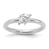 Sterling Silver Stackable Expressions Rhodium-plated Bee Ring