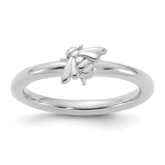 Sterling Silver Stackable Expressions Rhodium-plated Bee Ring