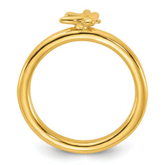 Sterling Silver Stackable Expressions Gold-plated Bee Ring