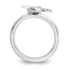 Sterling Silver Stackable Expressions Antiqued Heart with Arrow Ring