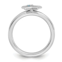 Sterling Silver Stackable Expressions Rh-plated Blue/White Topaz Star Ring