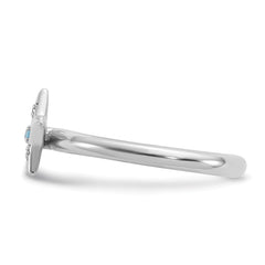 Sterling Silver Stackable Expressions Rh-plated Blue/White Topaz Star Ring