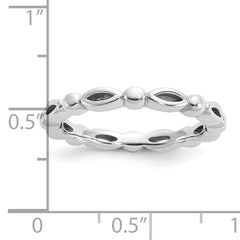 Sterling Silver Stackable Expressions Rhodium-plated Ring
