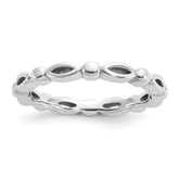Sterling Silver Stackable Expressions Rhodium-plated Ring