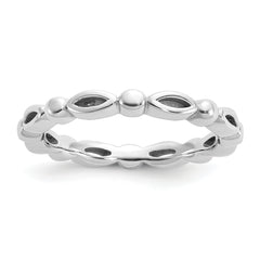 Sterling Silver Stackable Expressions Rhodium-plated Ring