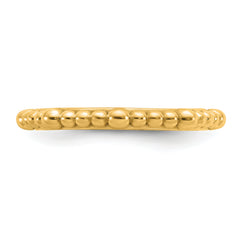 Sterling Silver Stackable Expressions Gold-plated Beaded Ring