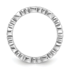 Sterling Silver Stackable Expressions Rhod-plated Swirl Design Ring