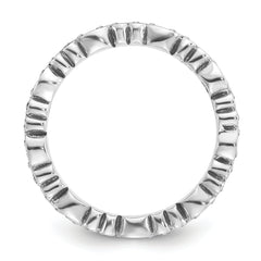 Sterling Silver Stackable Expressions Antiqued Swirl Design Ring