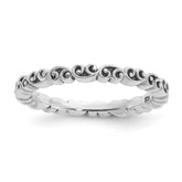 Sterling Silver Stackable Expressions Antiqued Swirl Design Ring