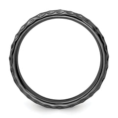 Sterling Silver Stackable Expressions Black-plated Ring