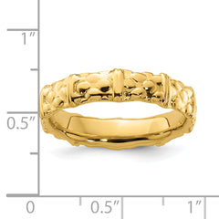 Sterling Silver Stackable Expressions Gold-plated Ring