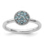 Sterling Silver Stackable Expressions Blue Topaz Rhodium Ring