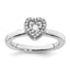 Heart Diamond Stackable Ring in Sterling Silver (0.12 ct. tw.), Size 5–10 - Sophia Jewelers