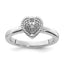 Heart Diamond Stackable Ring in Sterling Silver (0.02 ct. tw.), Size 5–10 - Sophia Jewelers