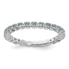 Sterling Silver Stackable Expressions Aquamarine Ring