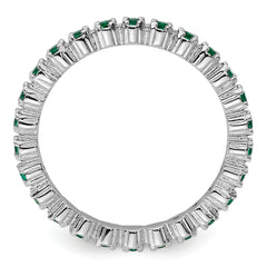 Sterling Silver Stackable Expressions Created Emerald Ring