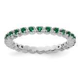 Sterling Silver Stackable Expressions Created Emerald Ring
