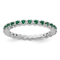 Sterling Silver Stackable Expressions Created Emerald Ring