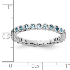 Sterling Silver Stackable Expressions Aquamarine Ring