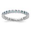Bezel-Set Aquamarine Eternity Ring in Sterling Silver, 2.25mm - Sophia Jewelers