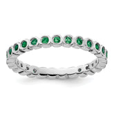 Sterling Silver Stackable Expressions Created Emerald Ring