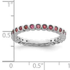 Sterling Silver Stackable Expressions Pink Tourmaline Ring