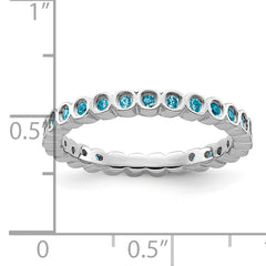 Sterling Silver Stackable Expressions Blue Topaz Ring