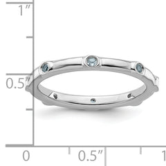 Sterling Silver Stackable Expressions Aquamarine Ring