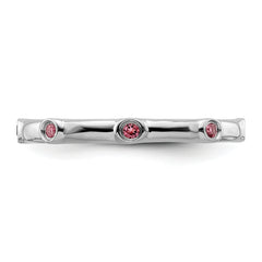 Sterling Silver Stackable Expressions Pink Tourmaline Ring
