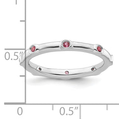 Sterling Silver Stackable Expressions Pink Tourmaline Ring