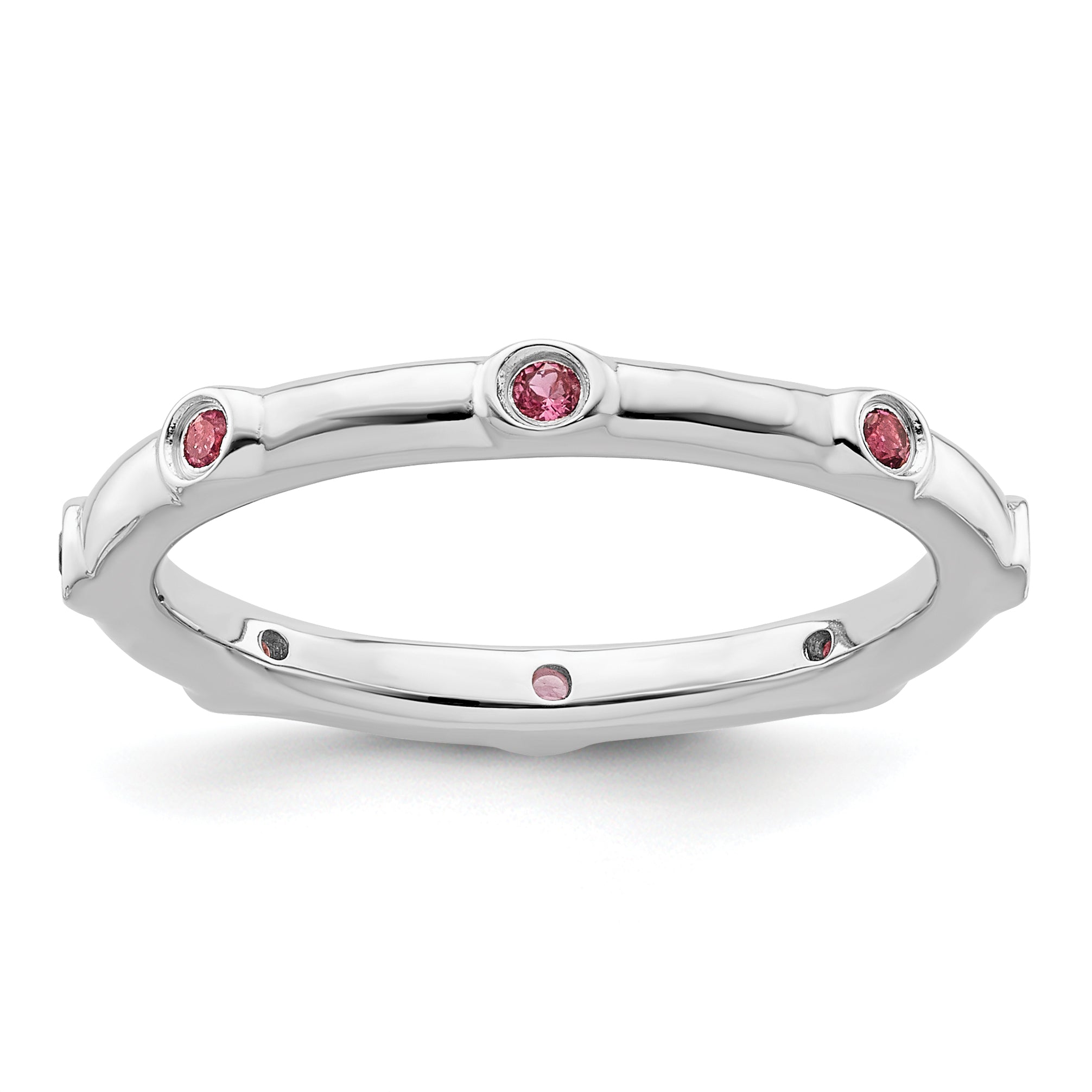Sterling Silver Stackable Expressions Pink Tourmaline Ring