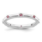 Sterling Silver Stackable Expressions Pink Tourmaline Ring