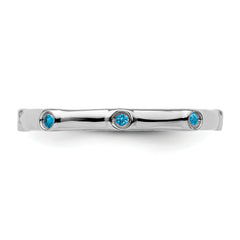 Sterling Silver Stackable Expressions Blue Topaz Ring