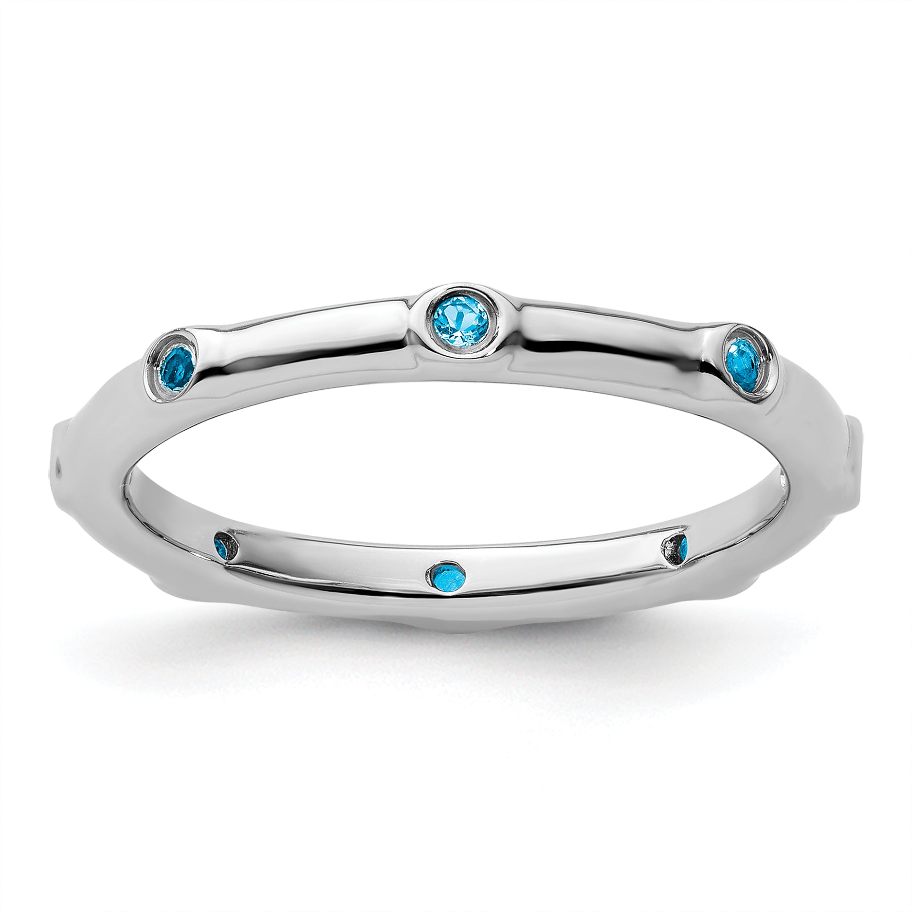 Sterling Silver Stackable Expressions Blue Topaz Ring