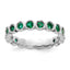 Created Emerald Eternity Ring in Sterling Silver, 3.5mm, Size 5–10 - Sophia Jewelers