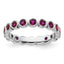 Created Ruby Eternity Ring in Sterling Silver, 3.5mm, Size 5–10 - Sophia Jewelers
