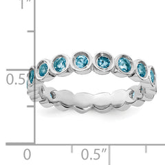 Sterling Silver Stackable Expressions Blue Topaz Ring