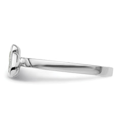 Sterling Silver Stackable Expressions Aquamarine Double Heart Ring